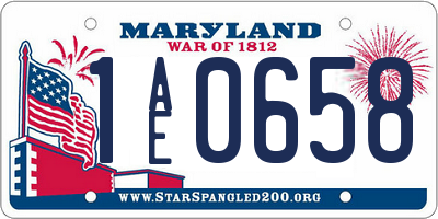 MD license plate 1AE0658