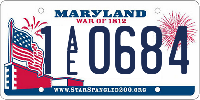 MD license plate 1AE0684