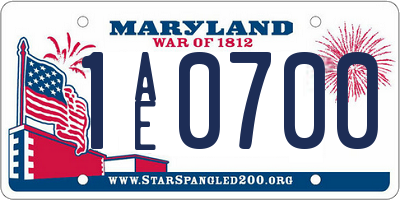 MD license plate 1AE0700