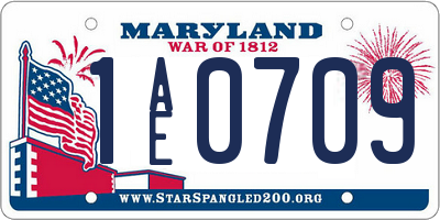MD license plate 1AE0709