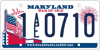 MD license plate 1AE0710
