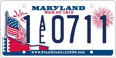 MD license plate 1AE0711