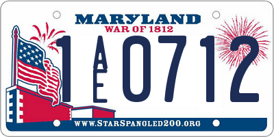 MD license plate 1AE0712