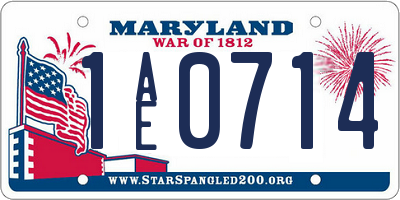 MD license plate 1AE0714