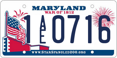 MD license plate 1AE0716