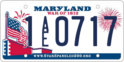 MD license plate 1AE0717