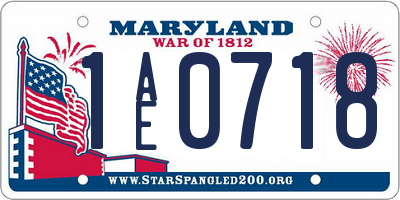 MD license plate 1AE0718