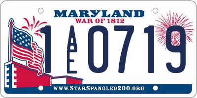 MD license plate 1AE0719