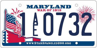 MD license plate 1AE0732