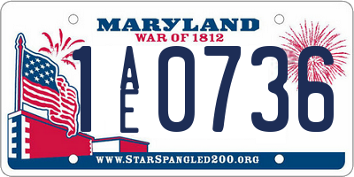 MD license plate 1AE0736
