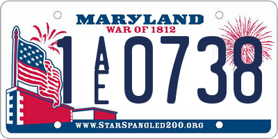 MD license plate 1AE0738