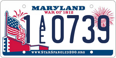 MD license plate 1AE0739