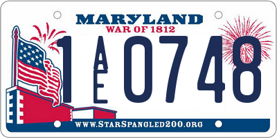 MD license plate 1AE0748
