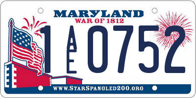 MD license plate 1AE0752