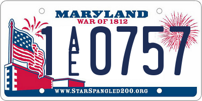 MD license plate 1AE0757
