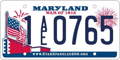 MD license plate 1AE0765