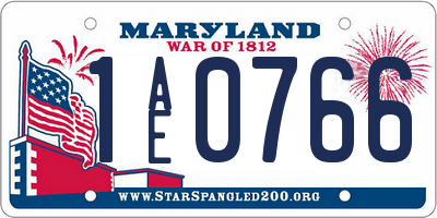 MD license plate 1AE0766
