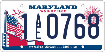 MD license plate 1AE0768