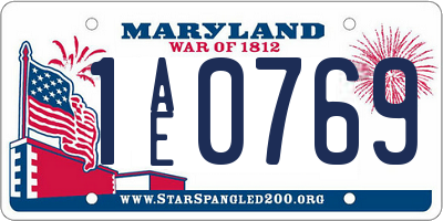MD license plate 1AE0769