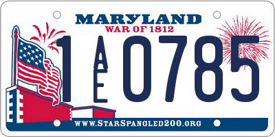 MD license plate 1AE0785