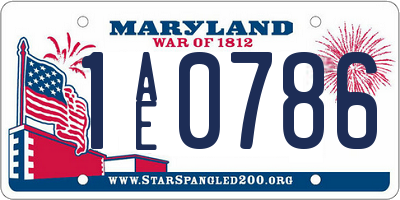 MD license plate 1AE0786