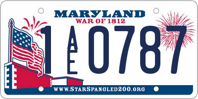 MD license plate 1AE0787