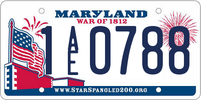 MD license plate 1AE0788