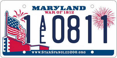 MD license plate 1AE0811