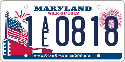 MD license plate 1AE0818