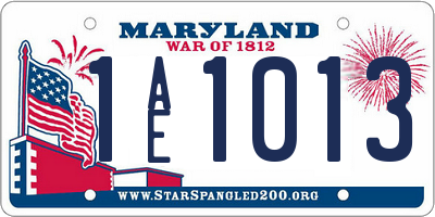 MD license plate 1AE1013