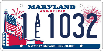 MD license plate 1AE1032