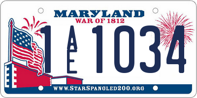 MD license plate 1AE1034
