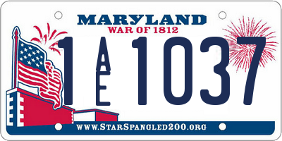 MD license plate 1AE1037