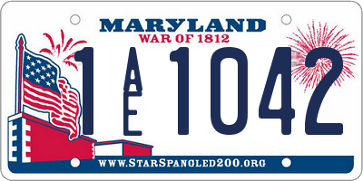 MD license plate 1AE1042