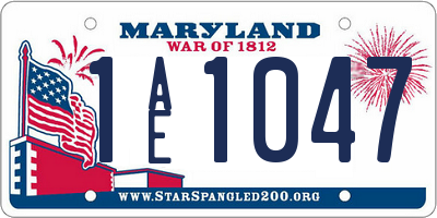 MD license plate 1AE1047