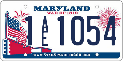 MD license plate 1AE1054