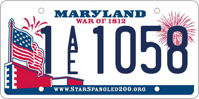 MD license plate 1AE1058