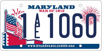 MD license plate 1AE1060