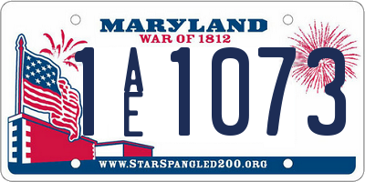 MD license plate 1AE1073