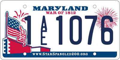 MD license plate 1AE1076