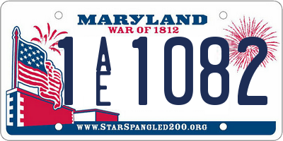 MD license plate 1AE1082