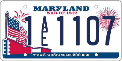 MD license plate 1AE1107