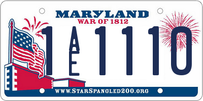 MD license plate 1AE1110
