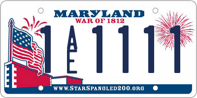 MD license plate 1AE1111