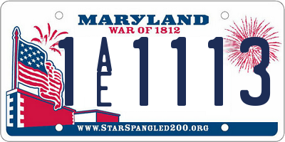 MD license plate 1AE1113