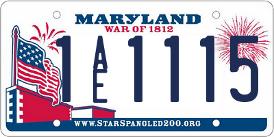 MD license plate 1AE1115