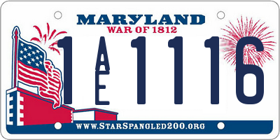 MD license plate 1AE1116