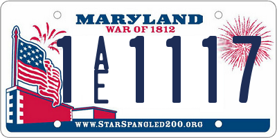 MD license plate 1AE1117