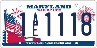 MD license plate 1AE1118