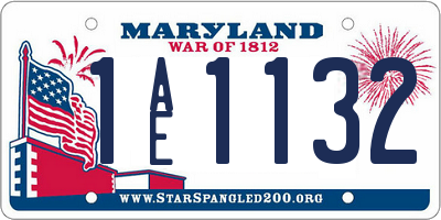 MD license plate 1AE1132